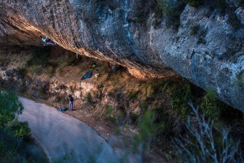 Stefano Ghisolfi climbing First Round First Minute, 9b. Margalef, Spain. ©Paolo Sartori