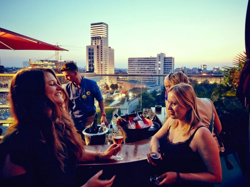 25hours Hotel Bikini Berlin, Berlin view from Monkey Bar Terrasse - Photo by Stephan Lemke